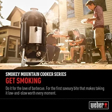 Weber Smokey Mountain Cooker 14.5-inch Black Charcoal Smoker