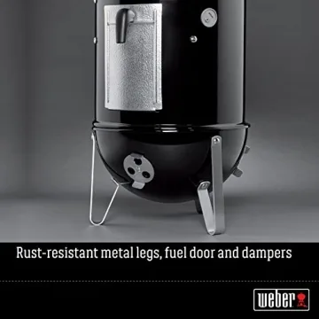 Weber Smokey Mountain Cooker 14.5-inch Black Charcoal Smoker