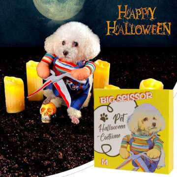 NACOCO Dog Halloween Scissors Style Doll Costume Pet Christmas Cosplay Adjustable Doll Funny Special Clothes Puppy Party Clothes for Small Dogs Cats (Medium)