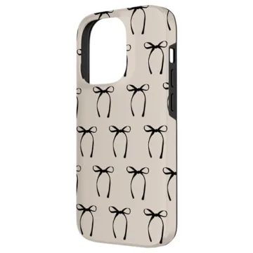 Trendy iPhone 14 Pro Black Bow Case - Stylish Protection