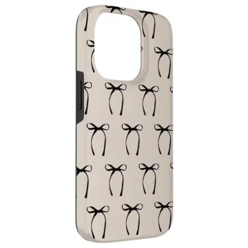 Trendy iPhone 14 Pro Black Bow Case - Stylish Protection