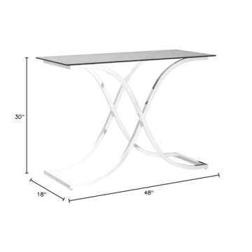 Furniture of America Kavetto Contemporary Sofa Table, Chrome