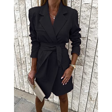 Stylish Women's Asymmetric Blazer Dress for Events