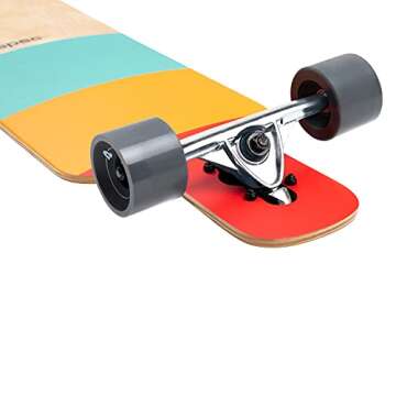 Retrospec Rift Drop-Through Longboard Skateboard Complete Canadian Maple Wood Cruiser w/Drop-Through Trucks for Commuting, Cruising, Carving & Downhill Riding