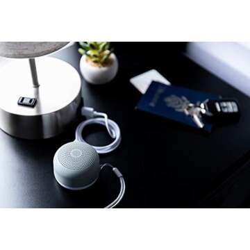 Yogasleep Travel Mini (Gray) Portable White Noise Machine, 6 Soothing Sounds, Dimmable Night Light, Compact Size for Travel & Diaper Bag, Sleep Aid, Adult & Baby, USB Rechargeable, Lanyard for Hanging