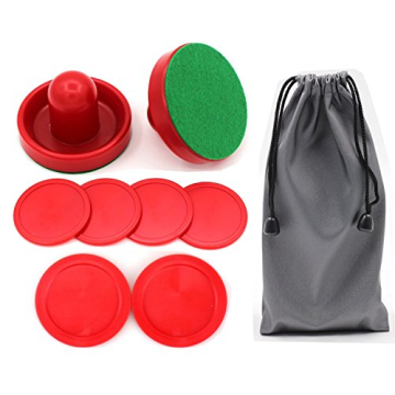 Qtimal Home Air Hockey Paddles and Pucks Set - 2 Strikers, 6 Pucks for All Ages