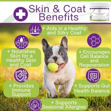 EcoBark Natural Dog Allergy & Immune Chews with Super Greens- Omega 3 Skin and Coat Supplements for ...