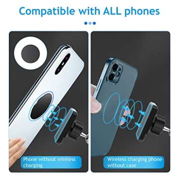 Overhead Magnetic Phone Mount, One-Hand Operation Gooseneck Swing Phone Arm Compatible with Camera Ring Light, Desk Tripod for Filming YouTube Video Recording