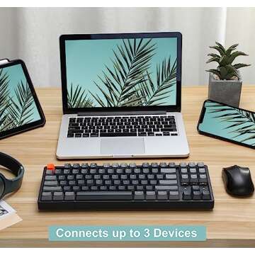 Keychron K8 87 Keys Wireless Mechanical Keyboard, 80% Layout Bluetooth TKL Tenkeyless RGB Backlight ...