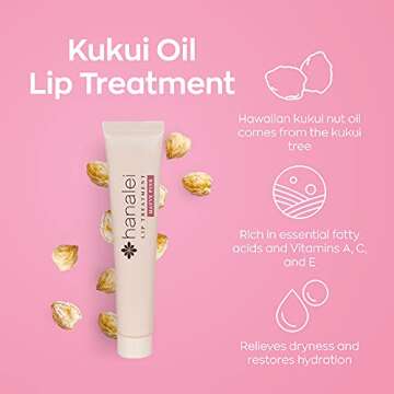 Cruelty-Free and Paraben-Free Lip Treatment to Soothe Dry Lips by Hanalei – Made with Kukui Oil, Shea Butter, Grapeseed Oil – Made in USA – Mauve Pink Tint – Full Size (15g/15ml/0.53oz)