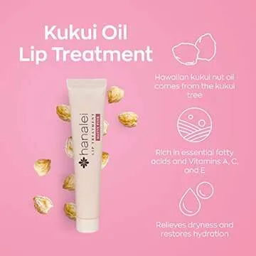 Cruelty-Free and Paraben-Free Lip Treatment to Soothe Dry Lips by Hanalei – Made with Kukui Oil, Shea Butter, Grapeseed Oil – Made in USA – Mauve Pink Tint – Full Size (15g/15ml/0.53oz)
