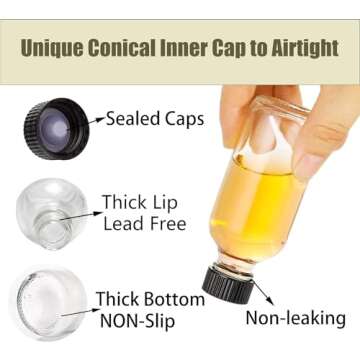 DIDITIME 6 Pack 2 oz Juice Bottles with Lids & Stainless Steel Funnels, Wellness Ginger Shots Bottles, Mini Travel Bottles, 60ml Small Jars with Lids for Potion, Ginger Shots, Oils, Juice