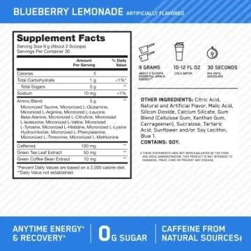 Optimum Nutrition Amino Energy Powder - Keto Friendly