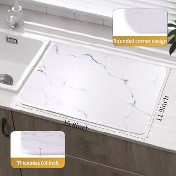 ZAXORY Eco-Friendly Stone Drying Mat for Kitchen
