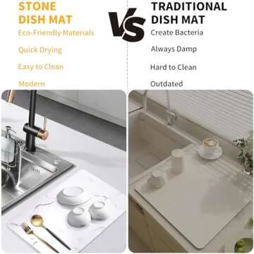 ZAXORY Eco-Friendly Stone Drying Mat for Kitchen
