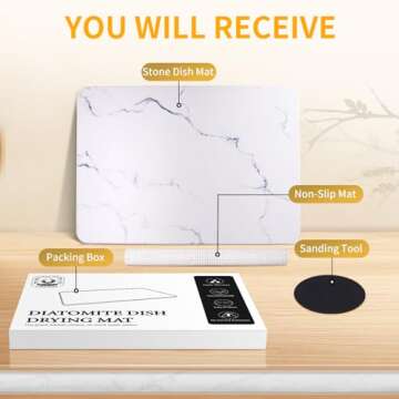 ZAXORY Eco-Friendly Stone Drying Mat for Kitchen