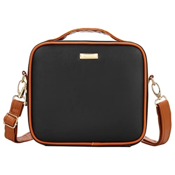 Relavel Travel Makeup Train Case with Adjustable Dividers, Portable Artist Storage Bag for Cosmetics...