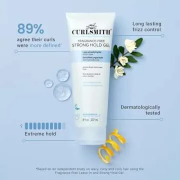 CURLSMITH Fragrance-Free Strong Hold Gel for Defined Curls