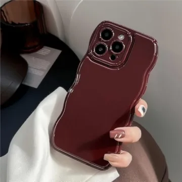 Elegant Wine Red Silicone Phone Case for iPhone 13 Pro
