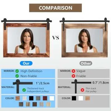 Elegant COGOOD Farmhouse Barn Door Mirror for Home Decor