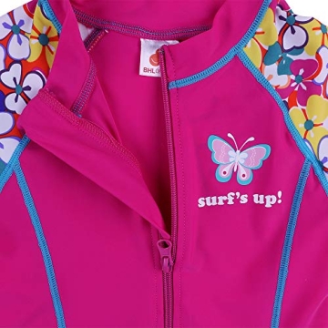 HUAANIUE Girls Swim Rash Guard UPF 50+ Yellow Flower 6-7