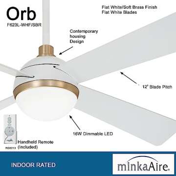 Minka-Aire Orb Ceiling Fan with LED Lights - Modern Elegance