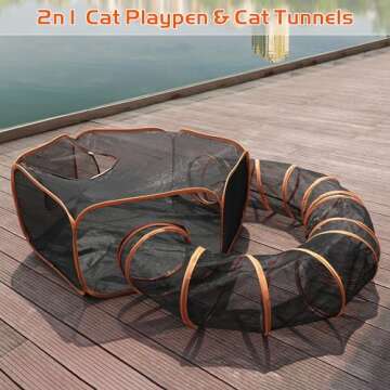 MAMI&BABI Portable Outdoor Cat Enclosure with Tunnel