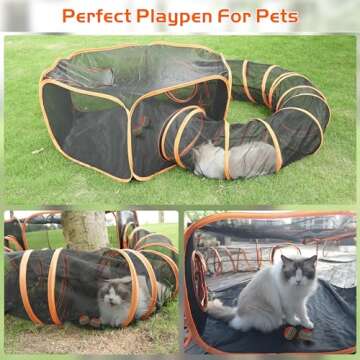 MAMI&BABI Portable Outdoor Cat Enclosure with Tunnel