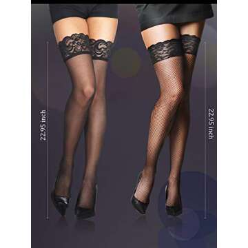 Geyoga 18 Pairs Fishnet Thigh High Stockings Set