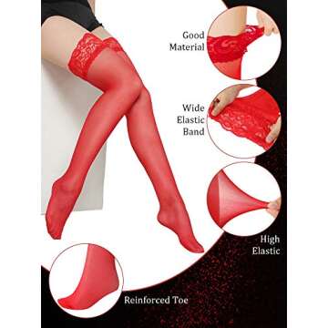 Geyoga 18 Pairs Fishnet Thigh High Stockings Set