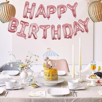 Happy Birthday Rose Gold Balloons Ecofriendly Decor