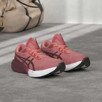 ASICS Women's DYNABLAST 3 Running Shoes, 7.5, Light Garnet/Port Royal