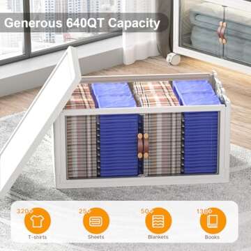 UAMFURI Extra Large Stackable Storage Bins with Lids and Wheels