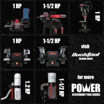 Bucktool Combo 2" x 42" Belt Sander 6" Bench Grinder, Knife Sharpener with Large Work Table BG2600 Upgraded Model