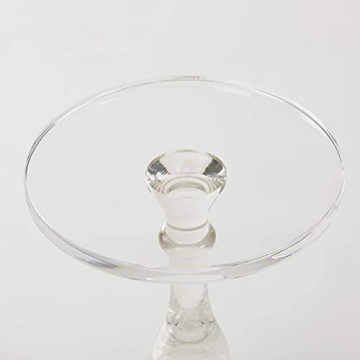 LIKENOW Acrylic End Table,Acrylic Side Table,Modern Nightstand with Clear Small Round Top and Solid Post for Living Room,Bedroom and Lobby 13.5x13.5x19.5 High inches
