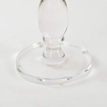 LIKENOW Acrylic End Table,Acrylic Side Table,Modern Nightstand with Clear Small Round Top and Solid Post for Living Room,Bedroom and Lobby 13.5x13.5x19.5 High inches