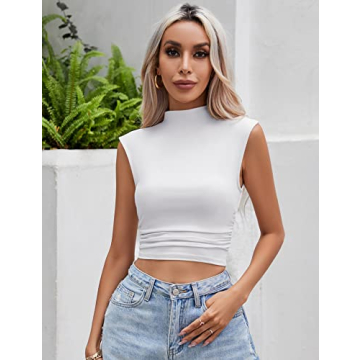 IECCP Sexy Side Ruched Top for Women - Versatile Blouse