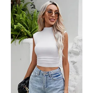 IECCP Sexy Side Ruched Top for Women - Versatile Blouse