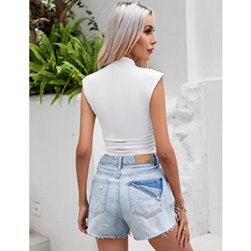 IECCP Sexy Side Ruched Top for Women - Versatile Blouse