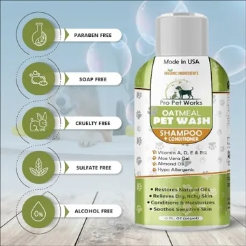 Oatmeal Dog Shampoo & Conditioner 5 in 1 Natural Solution