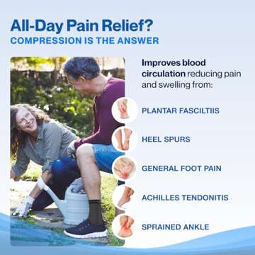 Modvel Foot & Ankle Brace Socks for Sprained Ankle Compression Sleeve - Plantar Fasciitis Relief Bra...