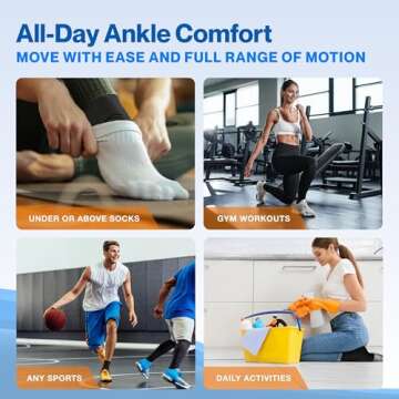 Modvel Foot & Ankle Brace Socks for Sprained Ankle Compression Sleeve - Plantar Fasciitis Relief Brace, Foot Support for Women & Men - Tendonitis & Arthritis Foot Sleeve, Stabilizing Ankle Wrap