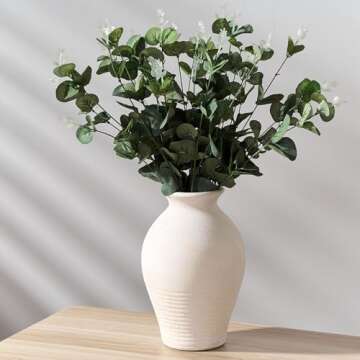 LUKA Rustic Farmhouse Ceramic Vase for Home Decor