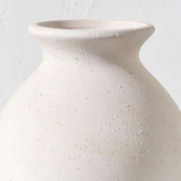 LUKA Rustic Farmhouse Ceramic Vase for Home Decor