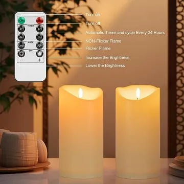ANGELLOONG Flameless Candles - Remote Control & Timer Feature