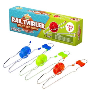 Experience Endless Fun with the Retro Magic Rail Twirler - 3 Pack Light Up Magnetic Fidget Toy for A...