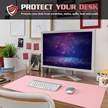 K KNODEL Non-Slip Desk Mat, Elegant Desk Shield for Work
