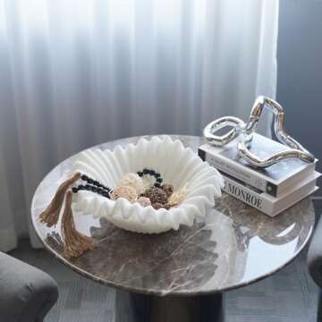 Braxio White Resin Decorative Bowl for Kitchen and Home
