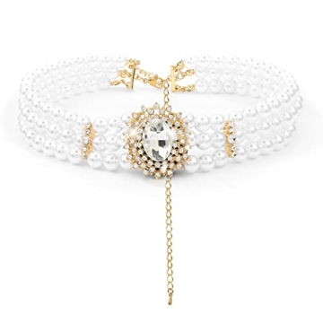 ELABEST Pearl Multi-Row Necklace for Elegant Style