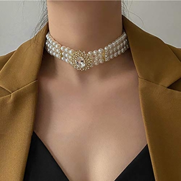 ELABEST Pearl Multi-Row Necklace for Elegant Style